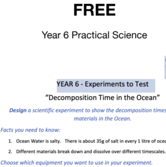 FREE - KS2 Water Science Practicals - Year 6